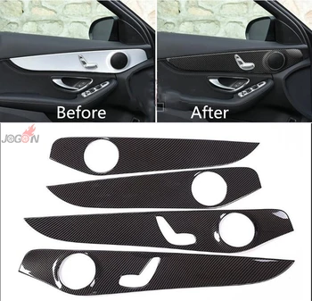 

Car Interior Door Panel Cover Trim For Mercedes Benz C Class W205 C180 2015- 2018 Carbon Fiber Look 4pcs
