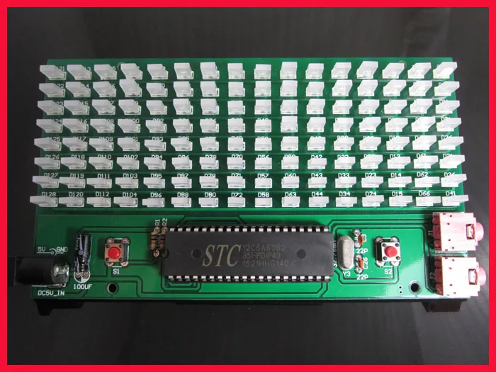 AIYIMA 51SCM микроконтроллер доска музыкальный спектр дисплей 8x16 мм светодиодный индикатор уровня звука/DIY наборы