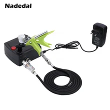 Nasedal двойного действия Мини Аэрограф компрессор комплект краски пистолет дизайн ногтей модель автомобиля Торт Декор татуировки краски инструменты с держателем