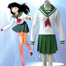 Anime Inuyasha Kagome Higurashi Trajes de Cosplay Uniforme Escolar