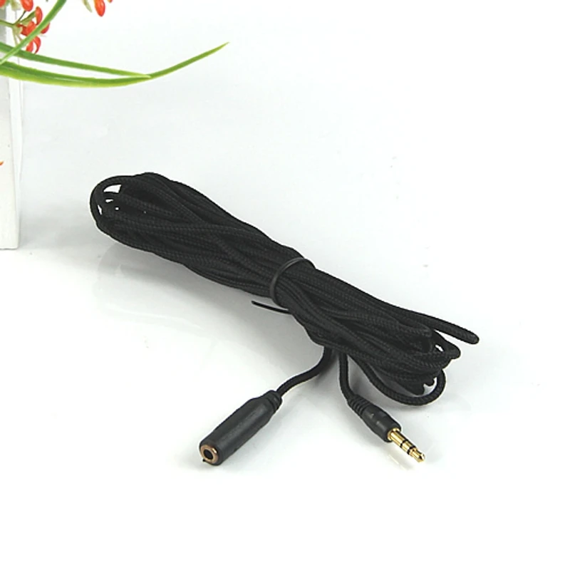 

16Ft 5M 3.5mm Male to Female Audio Stereo Earphone Extension Cloth Cable Black