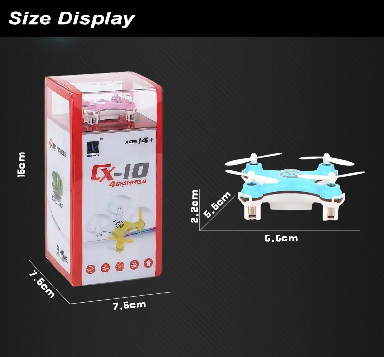 Brinquedos + Casca Original Cheerson Mini Drone rc 4ch 2.4 Ghz 6-axis Giroscópio Quadcopter Dron Helicóptero Extra Cx-10 11 Cheap Helicópteros rc
