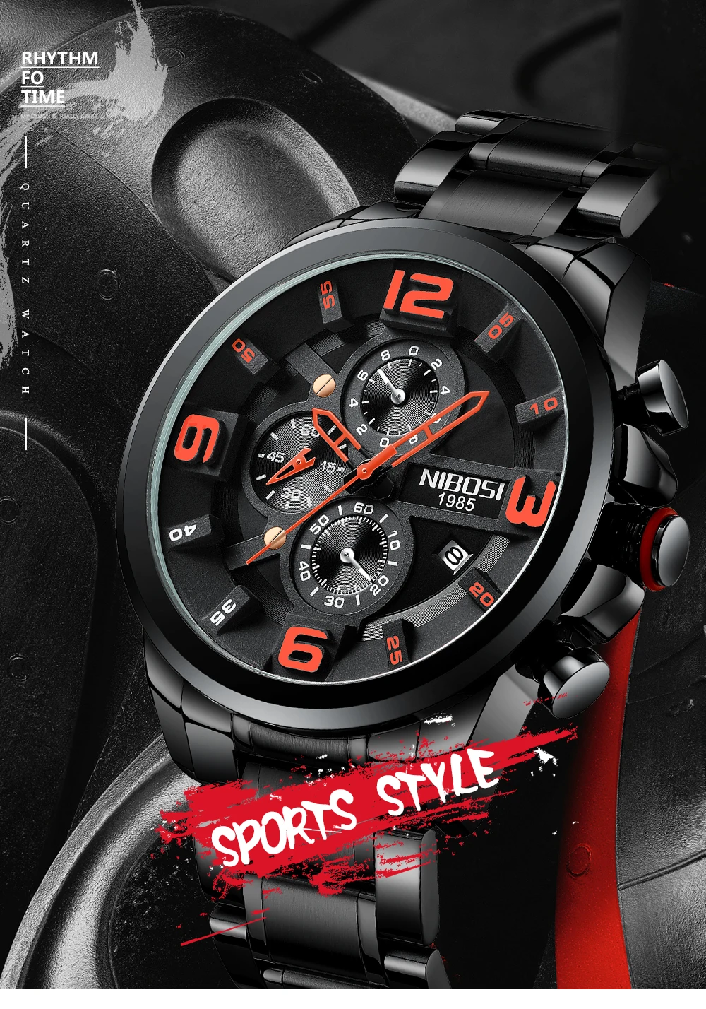 NIBOSI часы с большим циферблатом мужской роскошный бренд часов Аналоговые мужские военные часы Reloj Hombre Whatch Мужские кварцевые мужские спортивные часы