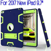 Hybrid Heavy Duty Silicone Drop-proof Full Cover for iPad 9.7 2017 2018 New Tablet Funda Case for Kids+Free Screen Protector+Pen