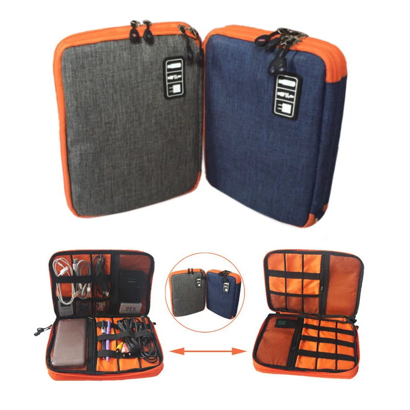 

Waterproof Ipad organizer USB data cable earphone wire pen power bank travel storage bag kit case digital gadget devices
