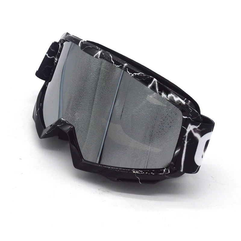 Motorcycle motocross goggles cycling Silver eyewear sport helmets