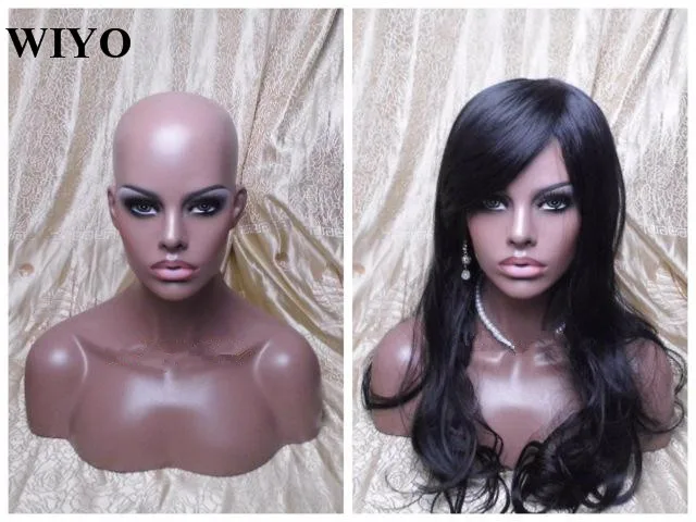 

2017 New arrival high quality Black woman fiberglass mannequin head for wigs hat jewelry display