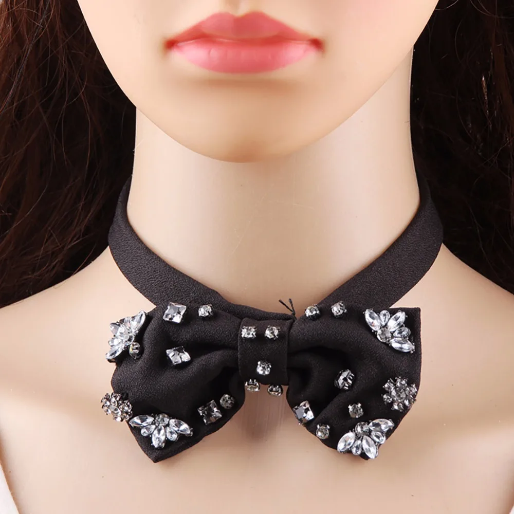 New Arrival Bowknot Vintage Statement Tie Choker Necklace Jewelry
