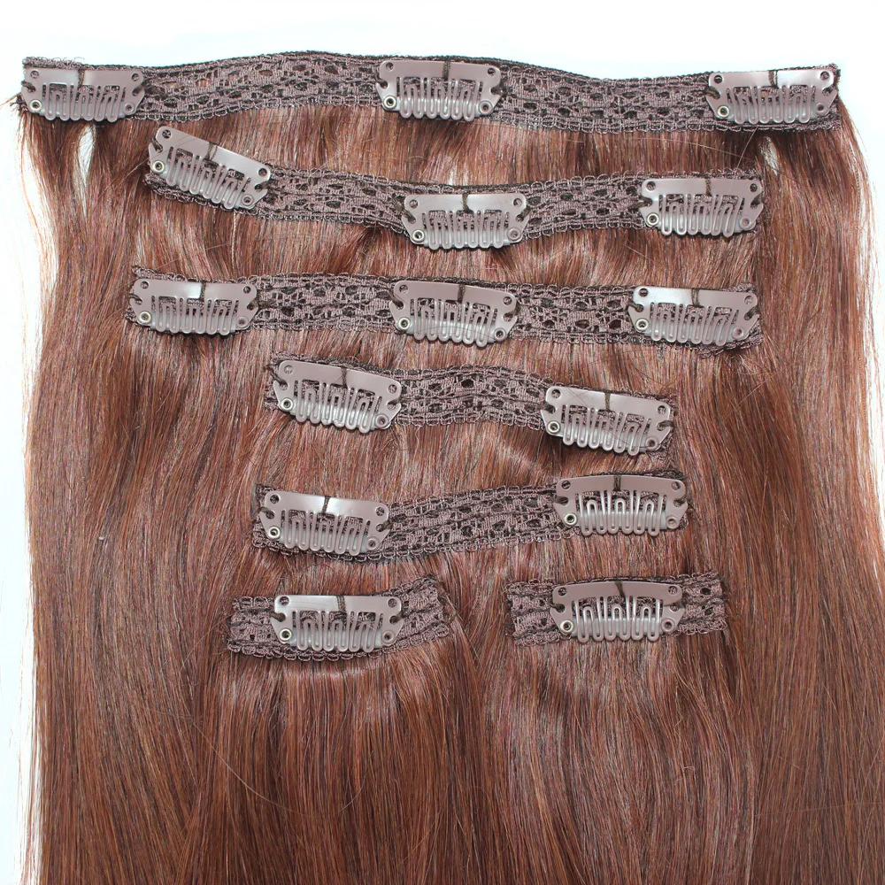 Remy Human Lace Clip In Hair Extensions 100grams 7Pcs Straight Clip in