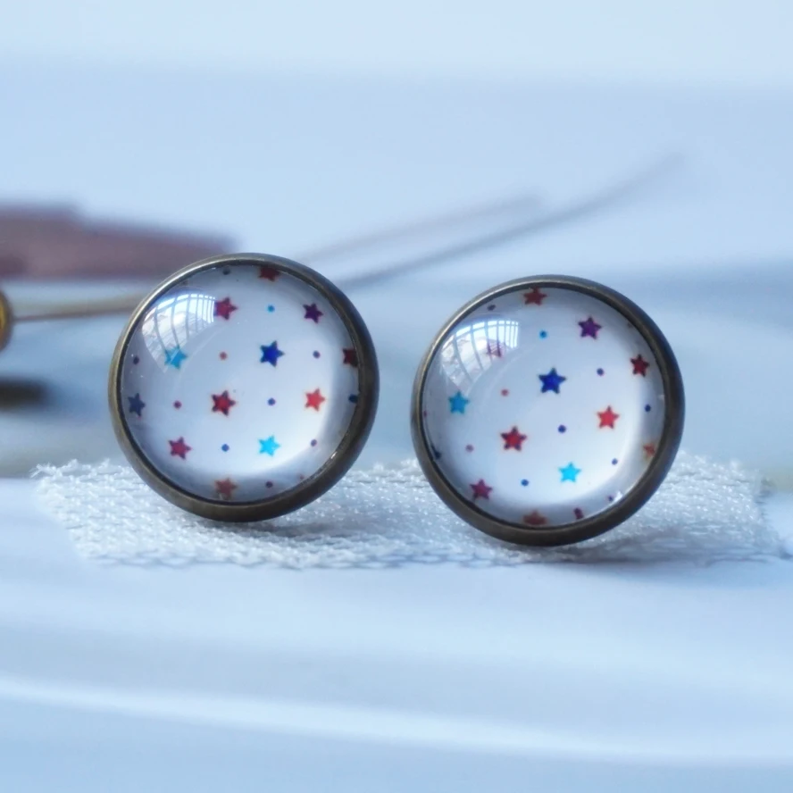 cute earring woman lady Fashion glass Earing handmade earring retro