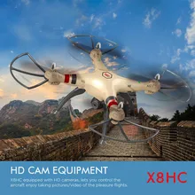 Профессиональные Wi-Fi FPV Радиоуправляемый Дрон x8hc с Камера 2.4 г 4ch 6 оси гироскопа headless режим 360 ролл дистанционный пульт RC квадрокоптер RTF