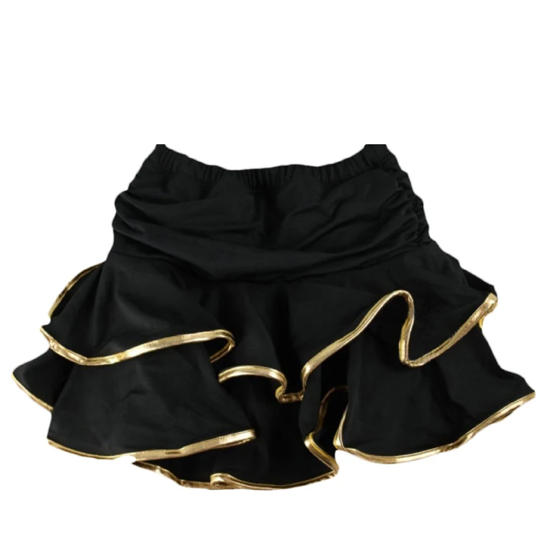 

14 Design Girls Latin Dance Skirt Ballroom Samba Chacha Performance Dancing skirts inside with shorts Kids Mini Skirt 95-165cm
