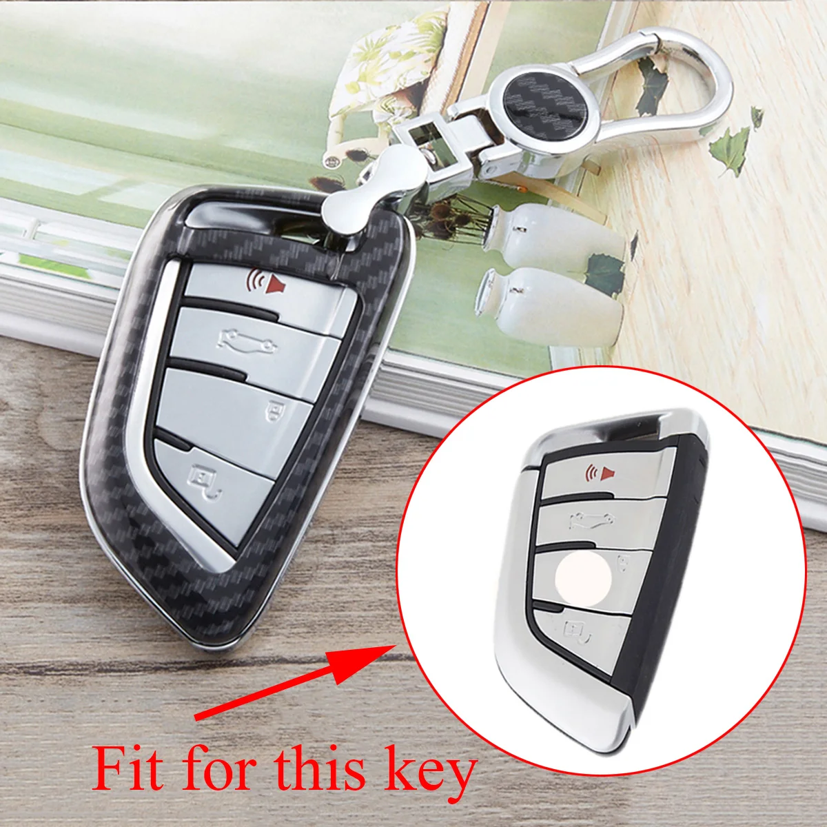 

Carbon Fiber 3/4 Button Key Fob Case Holder Bag Ring Cover Fit For BMW 2 5 6 7 Series X1 X3 X5 X6 F48 F85 G30 G31 G11 F15 Parts