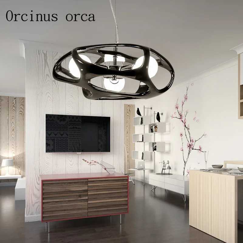 

Postmodern minimalist flying saucer chandelier living room bedroom American style retro creative resin pendant lamp