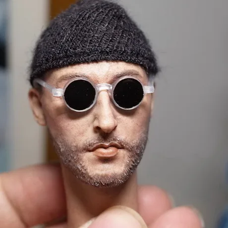 glasses Toys 1//6 Scale Professional killer Lyon Head Sculpt hat