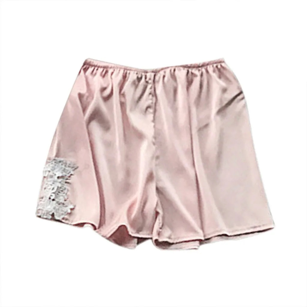 Женское сексуальное кружевное белье пикантное нижнее белье, Белье для сна брюки для пижамы женское шелковое кружевное белье Ночное белье# XTN - Color: Pink