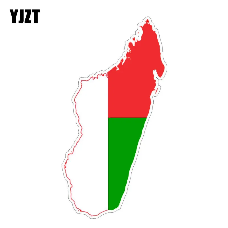 

YJZT 7.7CM*15.2CM Personality Madagascar Map Decal Motorcycle Flag Car Sticker 6-1235