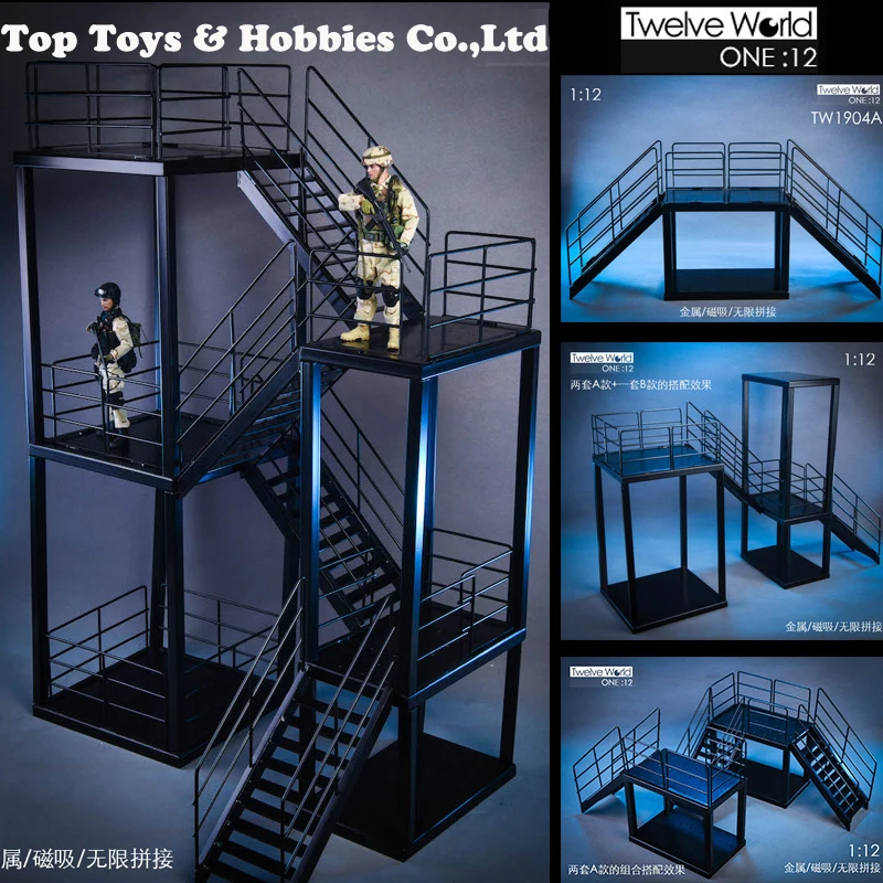 

1/12 Scale TWTOYS TW1904 1/12 full metal stair scene Unlimited expansion Toy For 6 inches Action Figure