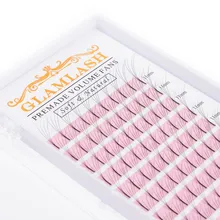 GLAMLASH, 12 линий, предварительно изготовленные, удлиненные, объемные, веерные, ресницы, русский объем, ресницы для наращивания, предварительно изготовленные, наращивание ресниц, искусственная норка