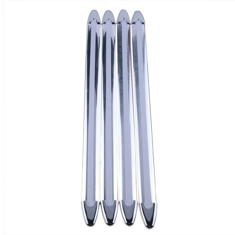 4Pcs Universal Car Body Bumper Protector Decoration Strip Bumper Guard Chrome