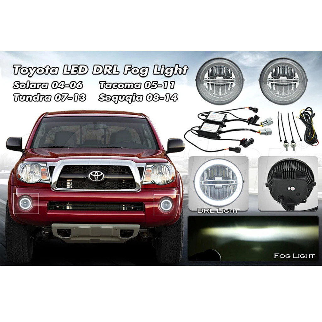 Белые светодиодные дневные ходовые огни противотуманные фары для Toyota Tundra Tacoma