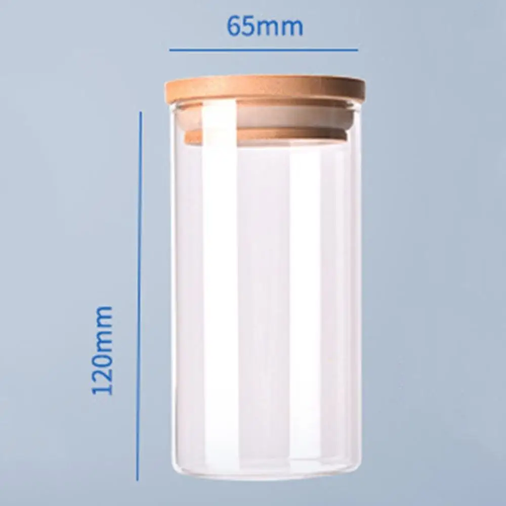 Transparent High Borosilicate Glass Kitchen Storage Bottle Store Food Ingredient Candy Biscuit Storage Jar Organization - Цвет: 65 x 120 mm