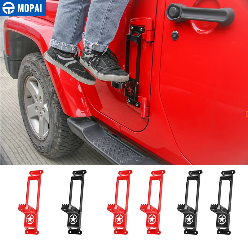 MOPAI Car Door Hinges Foot Rest Pedal Plate Foot Pegs Emergency Hammer
