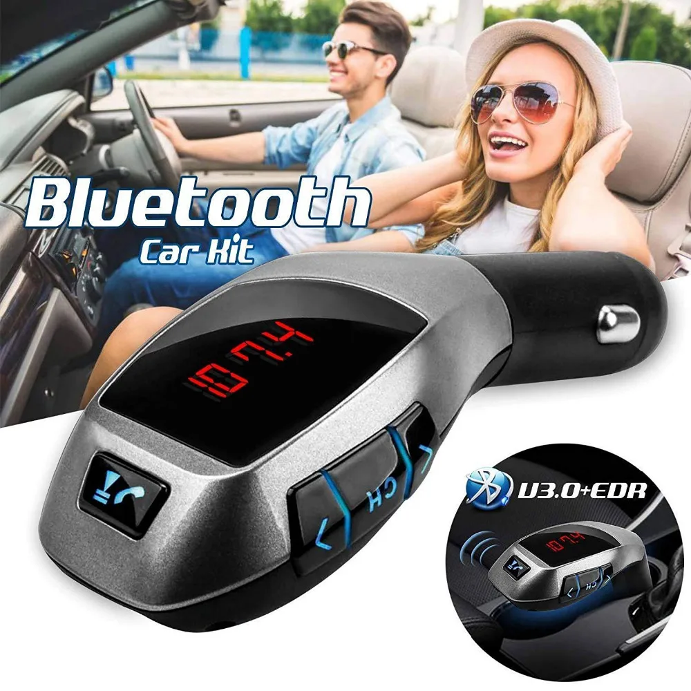 

X5 bluetooth hands-free car kit,MP3 Player Wireless Bluetooth FM Transmitter Radio Adapter Car Charger for Ipad/Iphone/Samsung
