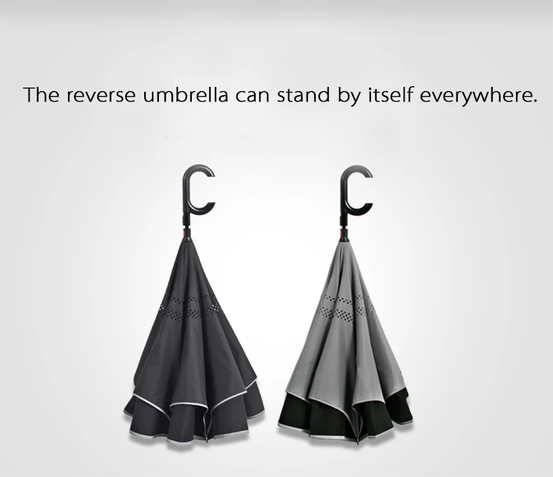 Bachon обратный светоотражающие ветрозащитный зонтик большой зонт двухслойный авто закрытие перевернутый Зонт женский мужской автомобиль