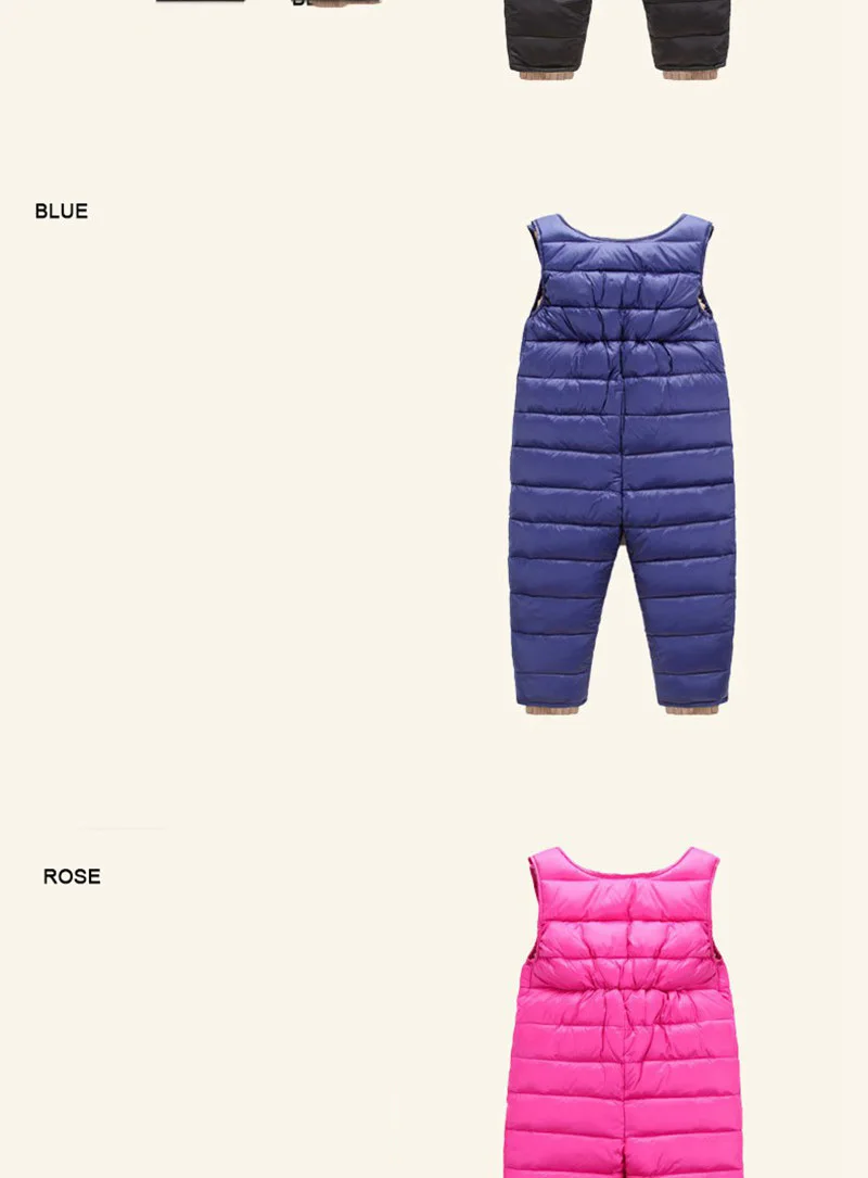 COOTELILI  65-105cm Winter Down Baby Boy Pants Overalls Baby Girls Clothes Thicken Warm  Long Trousers Kids Pants  (4)