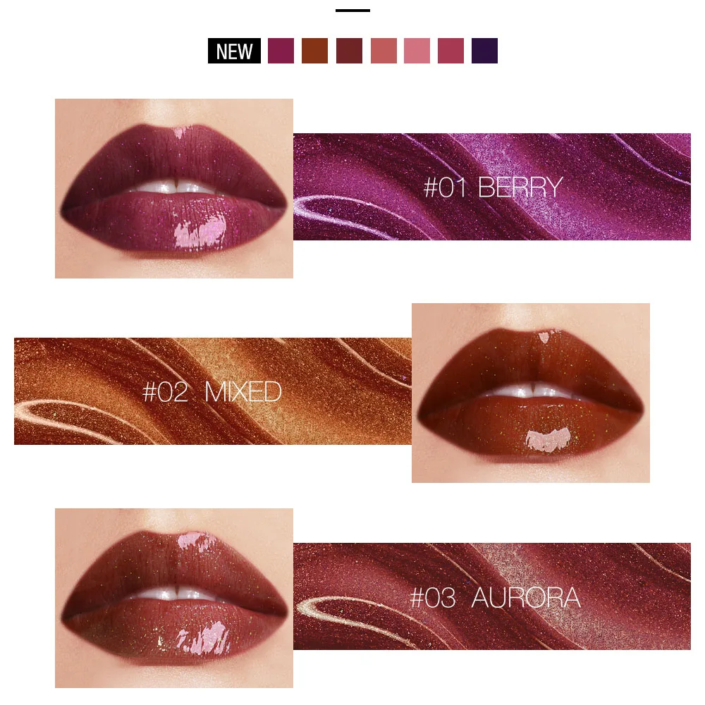 

O.TWO. 2019 New 7 Colors Moist Shining Lip Gloss non-stick cup Lipstick Sky Mirror Water Light Lip Glaze Lasting Makeup TSLM2