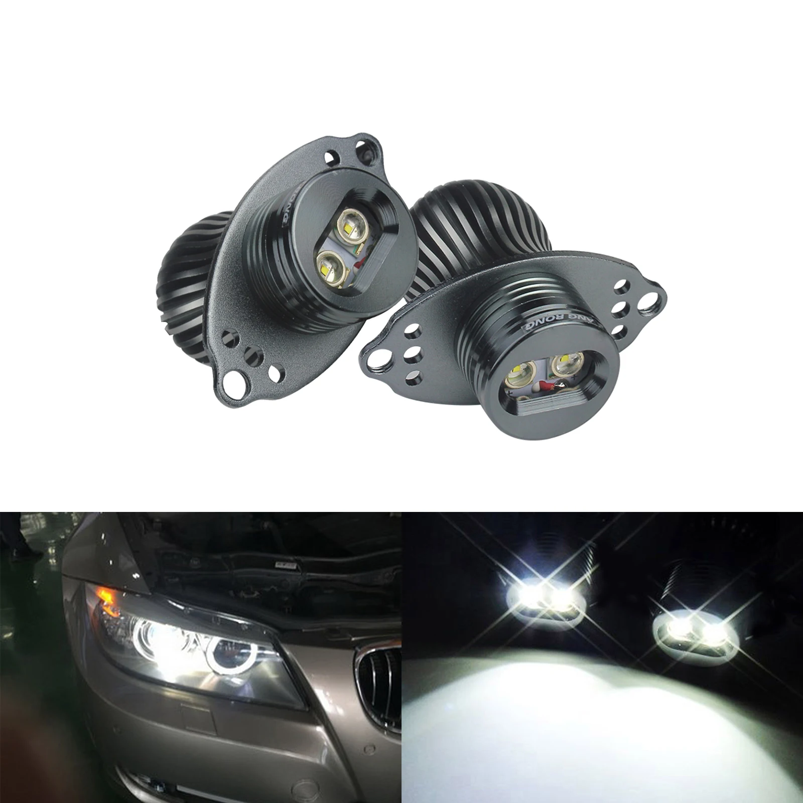 

ANGRONG For BMW E90 E91 LCI 20W LED Marker Angel Eye Halo Ring Headlight Bulb No Error