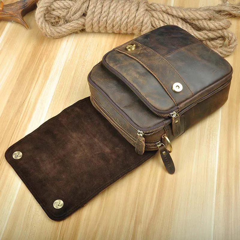 High Quality Leather Male Casual Design Shoulder Messenger bag , Cowhide , Fits Tablet 8 Sadoun.com