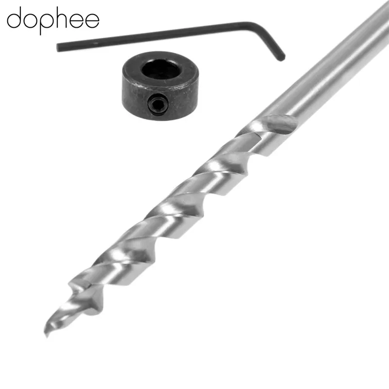 dophee 9mm Twist Step Drill Bit +Depth Stop Collar  for Kreg Pocket Hole Jig Kit  Power Tools Hex Wrench Hexagon Round Shank 180