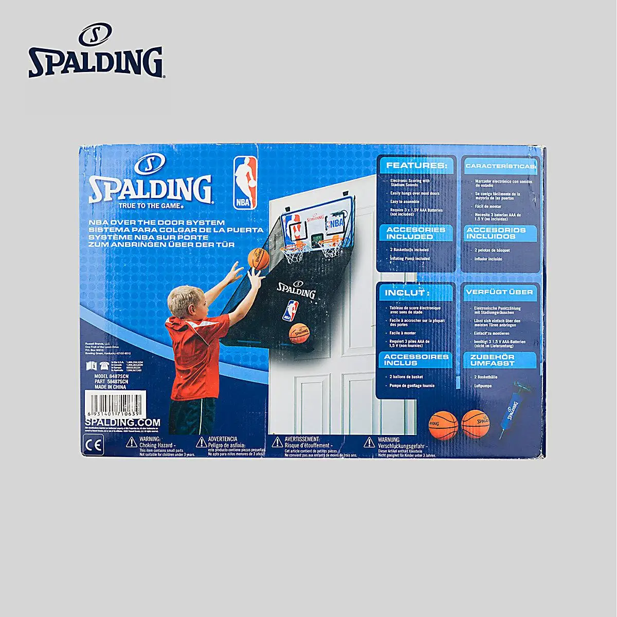 

Spalding Simple Family Movable Foldable shoot Machine With Mini Balls And Sound Electronic Scorer 55*100CM Basketball 6 Mode