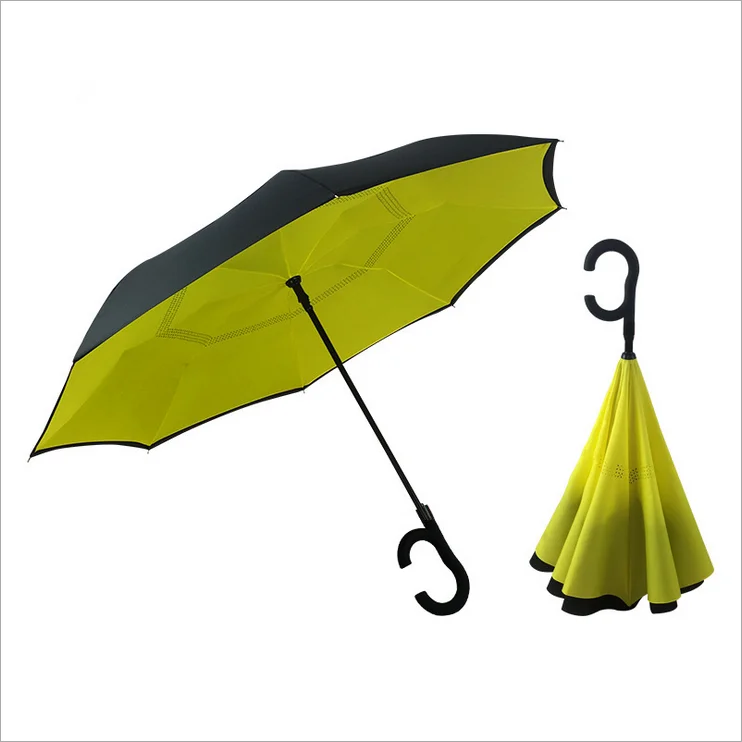 Полуавтоматический зонт Водонепроницаемый двойной Слои заднего зонтик best подарок для вашего друга - Цвет: 2
