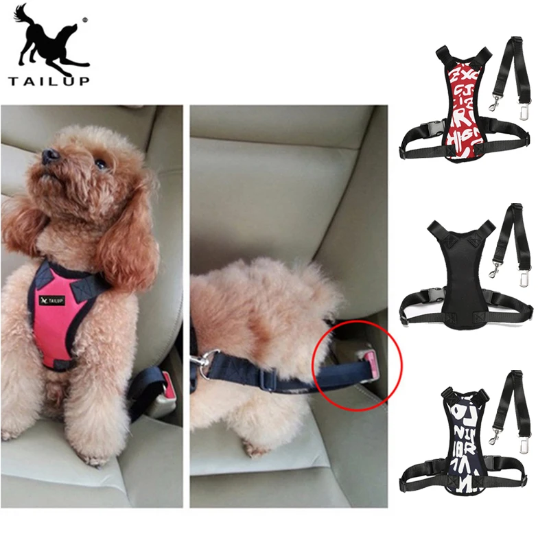 Image [TAILUP]Auto Dog Car Harness Safety Belt for Small Large Dogs Car Seat Belt Strap Pet Vest Chihuahua Dog Harness Leads py0005