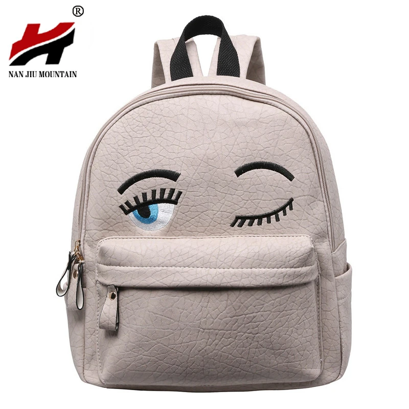 SheIn, Venta Caliente de Las Mujeres de Moda 2017 Nueva Llegada Baratos En Línea bolsas de tiendas De Ojos Patrón PU School Campus Mochila Lindo de Colores bolsa| | - AliExpress