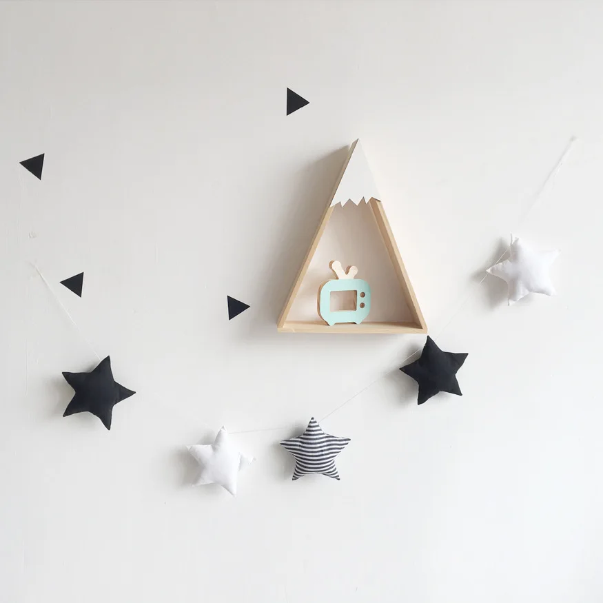 Милые фетровые вечерние гирлянды с 5 звездами, баннеры для детской комнаты, подвеска для детской комнаты, декор на стену, рождественские подарки, украшение для детского душа