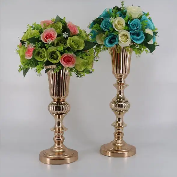 安い買う クラシックシルバーとゴールド仕上げ 50 センチメートルテーブル花瓶結婚式のイベントやパーティー道路のリード家の装飾の花ラック金属燭台 買取売値 W Southern Eye Com