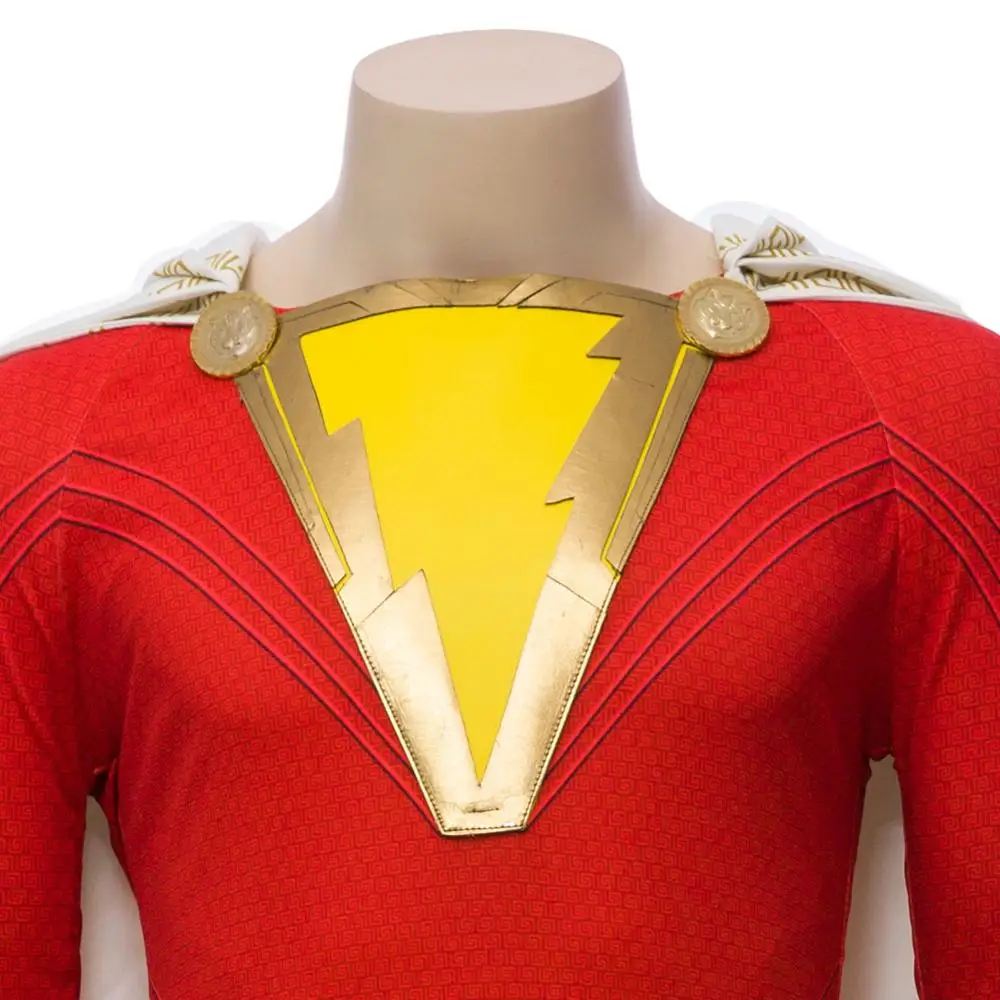 Shazam косплей Капитан Billy Batson Косплей Костюм светодиодный светильник комбинезон