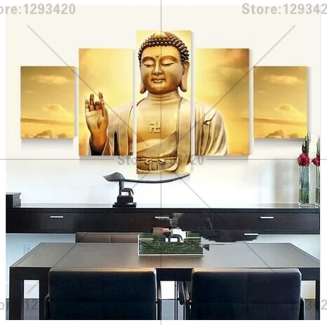 

Diamond embroidery Buddha 5Pcs Diy 5d diamond painting mosaic full drill resin rhinestones cross stitch needlework wall decor