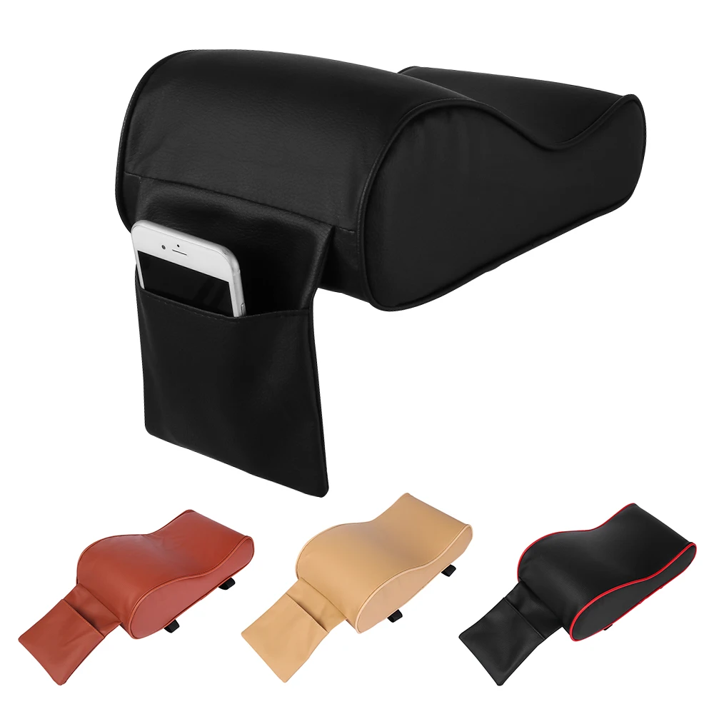 

1 PC Car Universal Cushion Central Armrest Box Armrest Mats PU Leather Memory Foam Soft Pad Leather Mat Interior Accessories