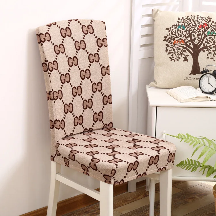 

Minimalist Removable Spandex Geometric Pattern Stretch Dining Chair Seat case Kitchen Shabby Chair Protector Cover for Banquet
