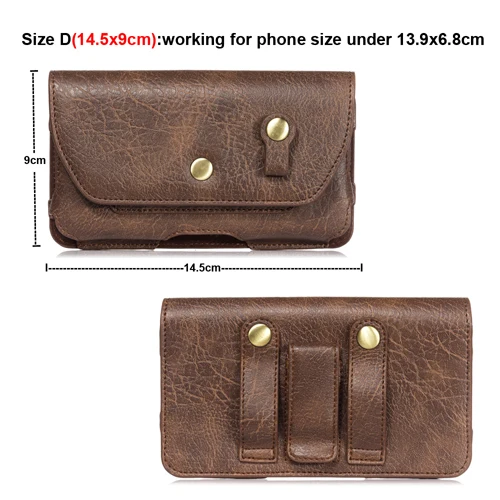 Leather Belt Clip Phone Case for Men - Waist Bag and Holster Pouch
