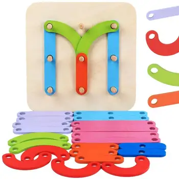 

1 set Number Letters Word Puzzle Wooden Toys Cognition Column Set Educational Toy Color Shape Transportation Cartoon toys
