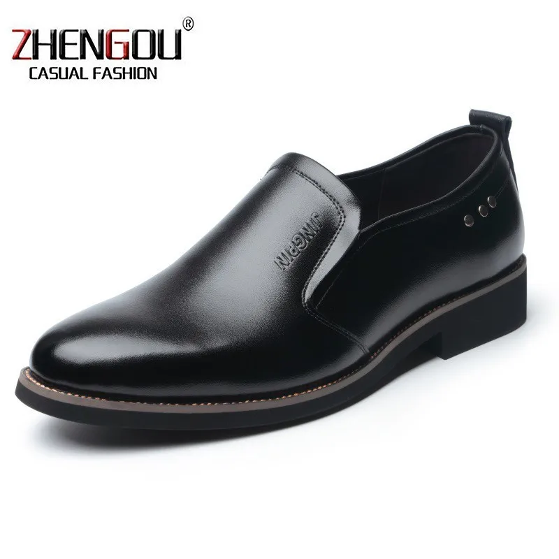 

ZHENGOU Brand Fashion Men Dress oxford Shoes for Comfortable Business Shoes Slip-On Wedding Spring Autumn Formal Shoes