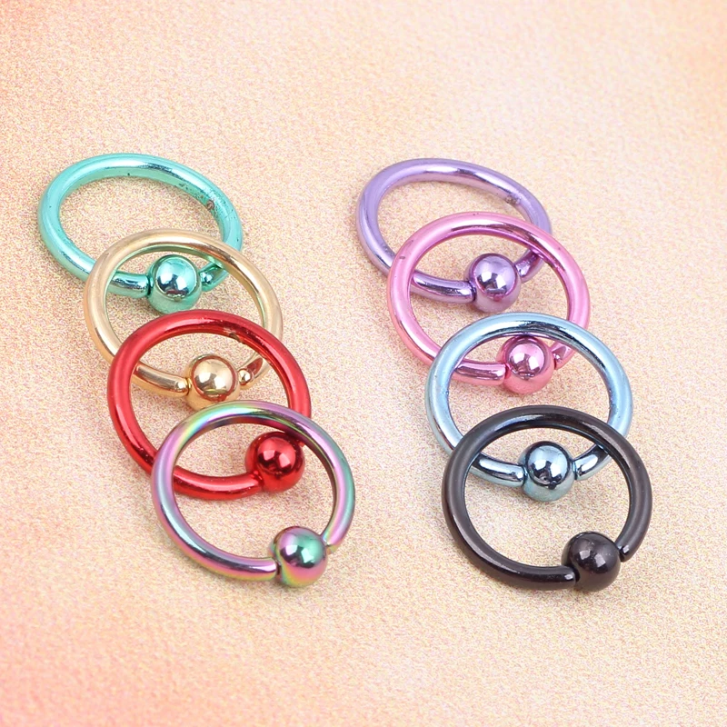 Кольцо Подкова из бисера для пирсинга носа и ушей 16 г 100 шт.|captive bead ring|tragus ringcircular