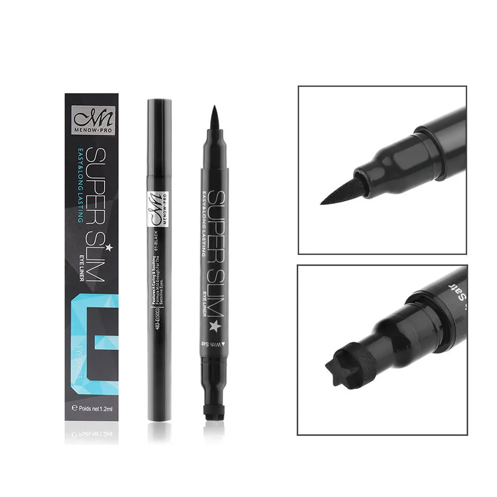 1 Pc Long lasting Liquid Black Eyeliner Pencil Stamp Star Shape Double headed Quick Dry Eyeliner
