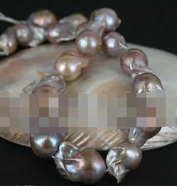 

FREE SHIPPING>>>@@ N708 Rare Large Baroque Flame-ball Pearl Bead Strand - Bead Nucleated Multi Color